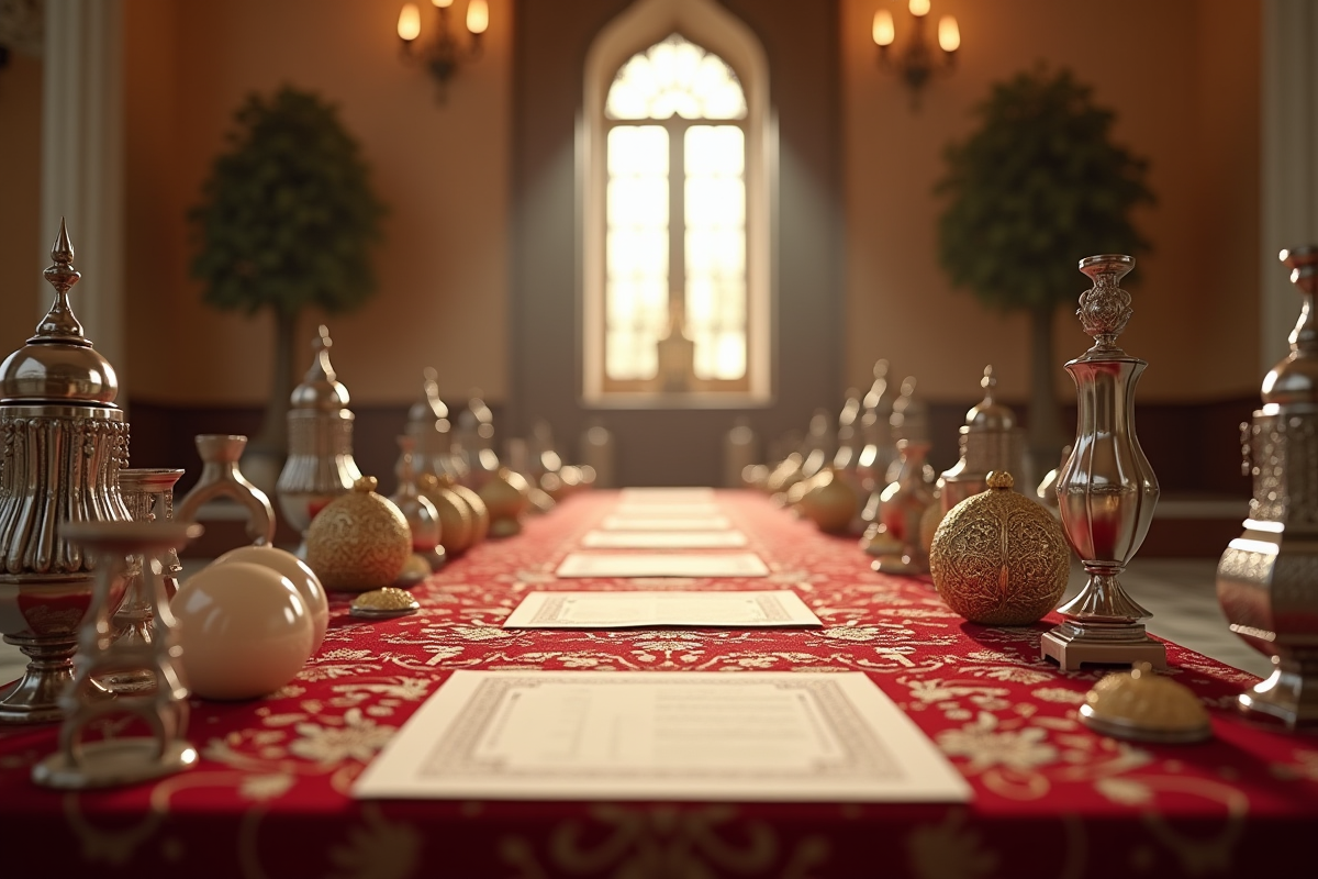 Salle de mariage halal avec décoration et papiers officiels