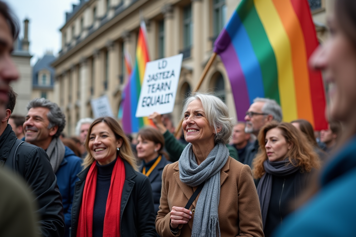 Groupe divers en manifestation pour l